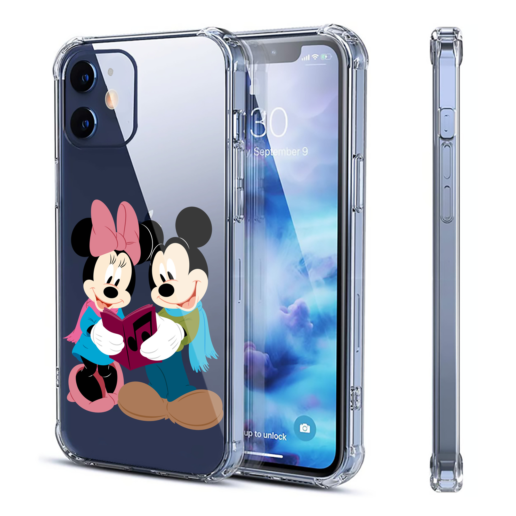（画像用） ミッキーマウス Mickey Mouse 【iPhone 12シリーズ対応】透明スマホケース（クリアソフトケース）